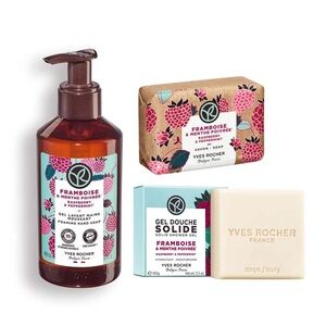 Yves Rocher Brand New Solid Shower Gel & Foaming Hand Soap & Soap Set of Three